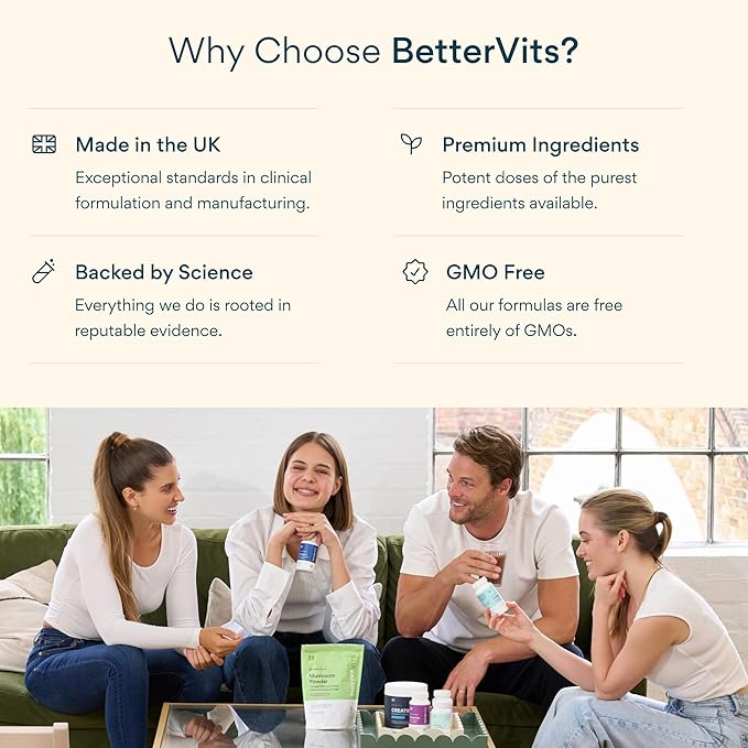 Bettervits Collagen Peptides Complex with Hyaluronic Acid &amp Turmeric | Hydrolyzed Marine Collagen Supplements for Women &amp Men | Collagen with Vitamin C for Skin Hair Nails &amp Joints – 60