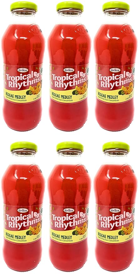 Grace Tropical Rhythms Reggae Medley Jamaican Fruit Juice 16oz 6 Pack