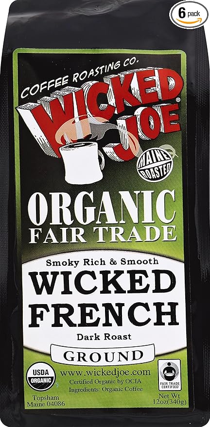 Wicked Joe Coffee Wicked French Dark Roast 12 Ounce (Pack of 6)