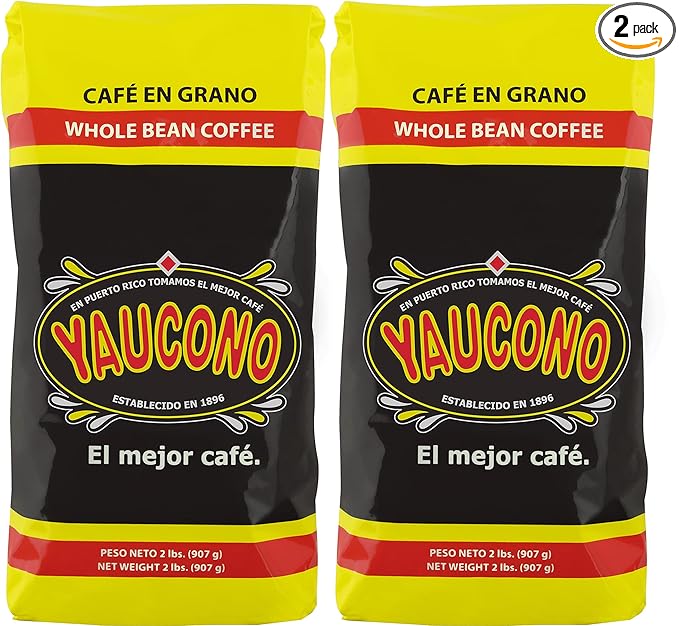 Yaucono Whole Bean Coffee Arabica Medium Roast Bagged 2 Pound (Pack of 2)