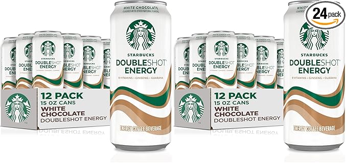 Starbucks Doubleshot Energy Drink Coffee BeverageWhite ChocolateIced Coffee15 fl oz Cans(Pack of 24)