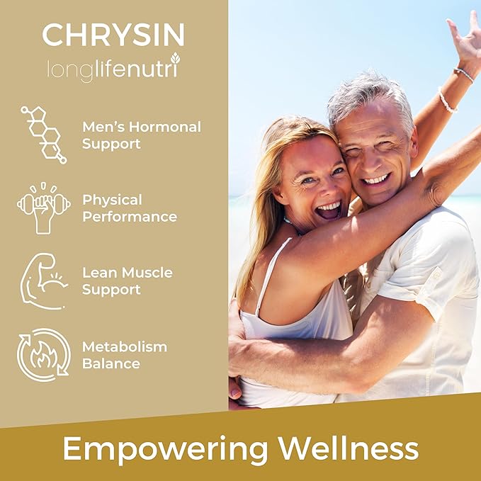 LongLifeNutri Chrysin 500mg – 180 Vegetarian Capsules from Passion Flower 5 7-Dihydroxyflavone Natural Antioxidant for Overall Wellness 6-Month Supply GMP Certified Made in USA