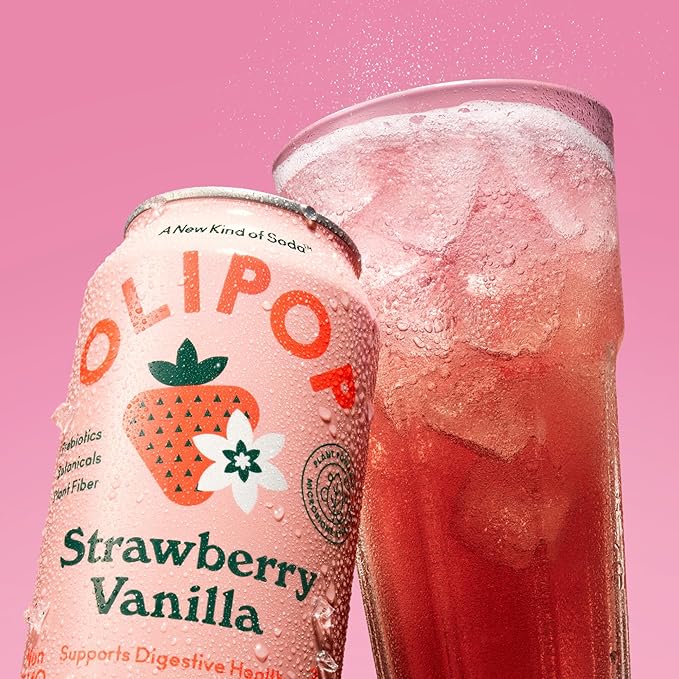 OLIPOP Prebiotic Soda Pop 3 Flavor Variety Pack Prebiotics Fiber and Botanicals Gluten GMO 12oz (12-Cans)