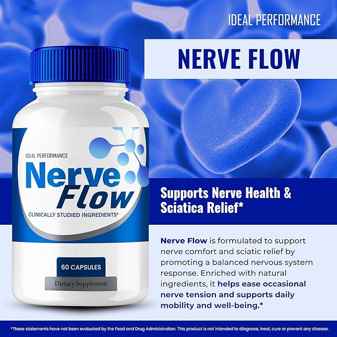 Nerve Flow for Neuropathy Supplements Nerve Flow Capsules Advanced Nerve Health Pills Extra Strength All Natural Healthy Circulation &amp Stable Levels Advanced NerveFlow Support Reviews (3 Pack)