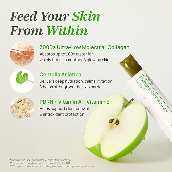 FOODOLOGY Bowel Movement Jelly &amp Collagen Jelly Set Dietary Fiber Supplement for Boosting Metabolism Gut Heath and Skin Hydration Collagen Centella Asiatica Garcinia Cambogia