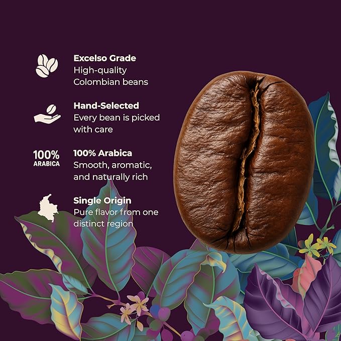 Hoasties Coffee Buff Tail - USDA Organic Dark Roast Ground Coffee 100% Colombian Arabica Pesticide &amp Chemical-Free 16 oz