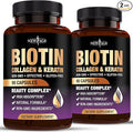 NEW AGE Biotin Collagen Keratin Hyaluronic Acid - 50000mcg Hair Growth Vitamins for Men and Women Nails Hair Skin Vitamins and DHT Blocker with Vitamin E Folic Acid Pumpkin Seed MSM- 180 Count