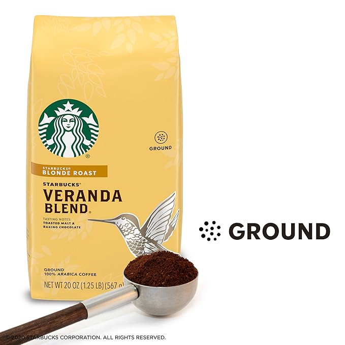 Starbucks Blonde Roast Ground Coffee — Veranda Blend — 100% Arabica — 1 bag (20 oz.)