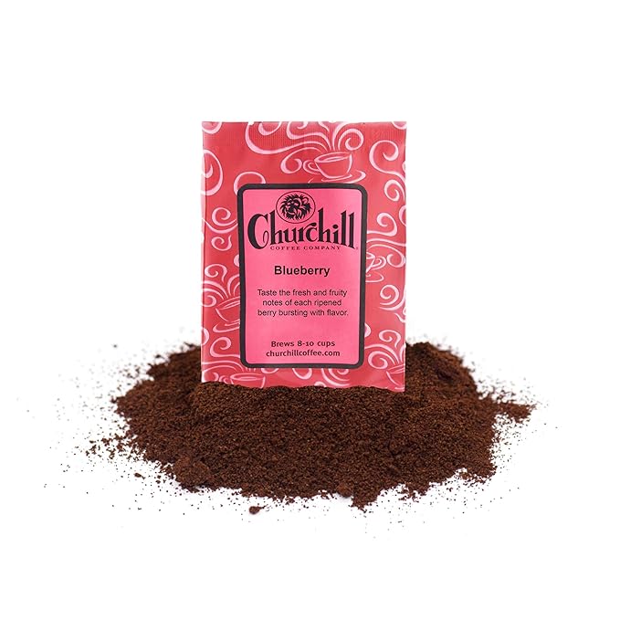 Churchill Coffee Blueberry 10 Portioned Packs -1.5 oz each - Ground - Flavored Coffee