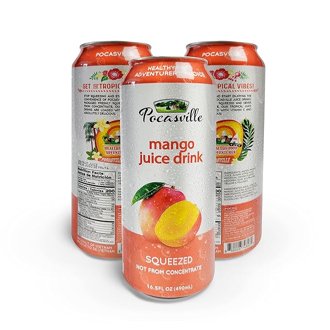Pocasville Fruit Juices 16.5 Fluid Ounce (Pack of 12) (Mango)