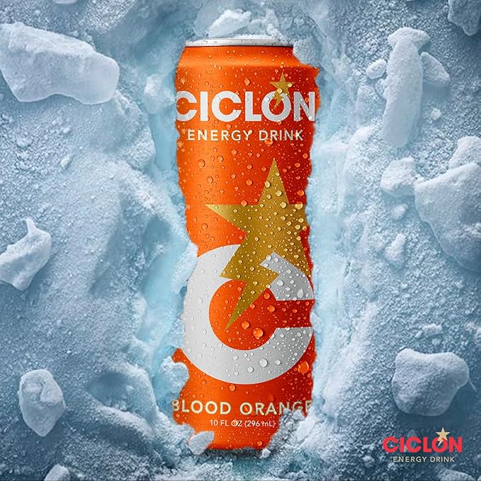 Ciclon Energy Drink Blood Orange Flavor 24 Cans (10 Fl Oz)