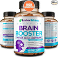 40-in-1 Brain Booster Supplements for Memory Focus Clarity Energy Performance | Natural Nootropic Brain Support Supplement with DMAE Bacopa Monnieri &amp More | For Men &amp Women | 120 V Capsu