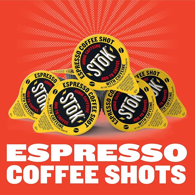 SToK Espresso Coffee Shots Black Unsweetened Dark Roast Coffee Ready to Drink Use for Lattes Americanos 13 ML Pods 264 Count