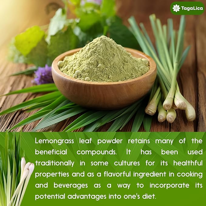 Tagalica 1 lbs Lemongrass Leaf Powder – 100% Pure &amp Natural Finely Ground Premium Quality Culinary Herb for Cooking Tea Smoothies &amp Seasoning – Resealable Pouch. Vegan