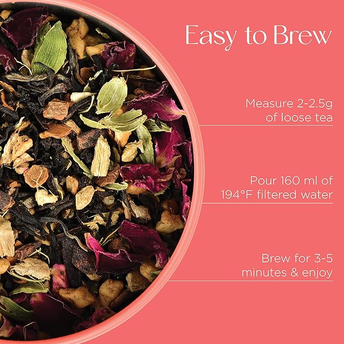 Brook37 Epicurean Tea Gift Box - 4-Pc Assorted Loose Leaf Tea Variety Pack Collection| Handcrafted Silver Plated Tea Infuser and Gift Box included | English Breakfast Phyllis Earl Grey Bengal Chai