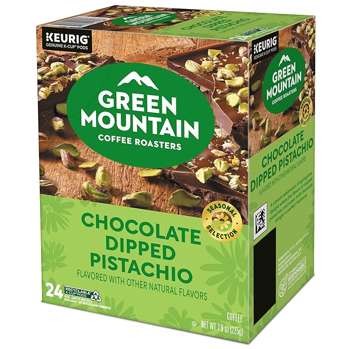 Green Mountain Coffee Roasters Chocolate Dipped Pistachio Flavored Coffee Single Serve Keurig K-Cup Pod 96-count pods (4 pack of 24)