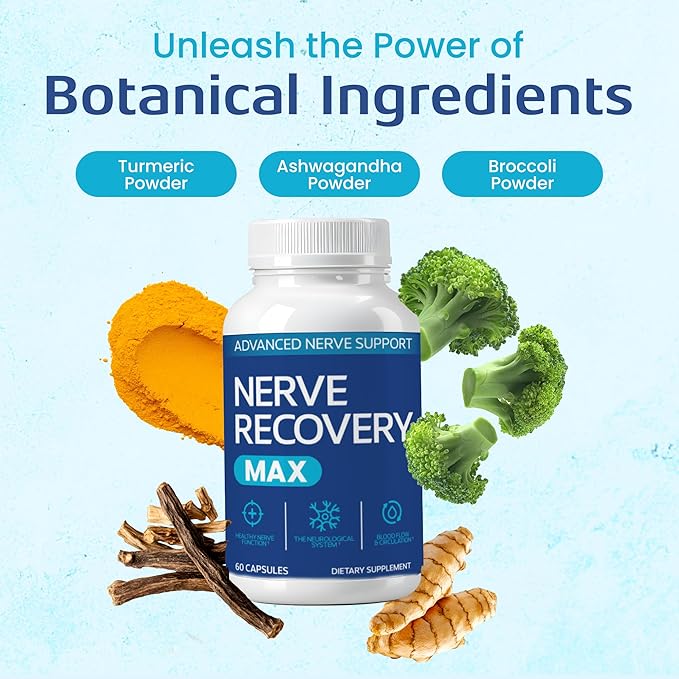 Non-GMO Advanced Nerve Support Supplement with Vitamin D3 and Alpha Lipoic Acid for Nerve Protection and Restoration - Made in the USA - 30-Day Supply 1 Bottle