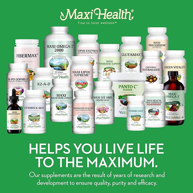 Maxi Health Chewable Multivitamin for Kids Teens and Adults - Cherry Chewable Vitamins for Adults &amp Children - Kosher Kids Multivitamin + Iron (180 Tablets)