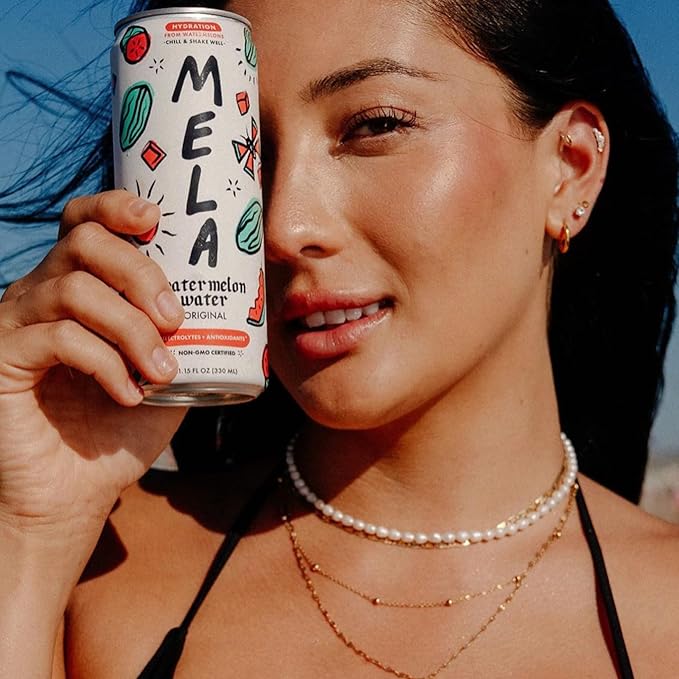 Mela Water Natural Watermelon Juice Drink Electrolytes &amp Antioxidants Natural Hydration Coconut Water Alternative Vitamin C No Added Sugar Pineapple (16.9 floz (Pack of 12))