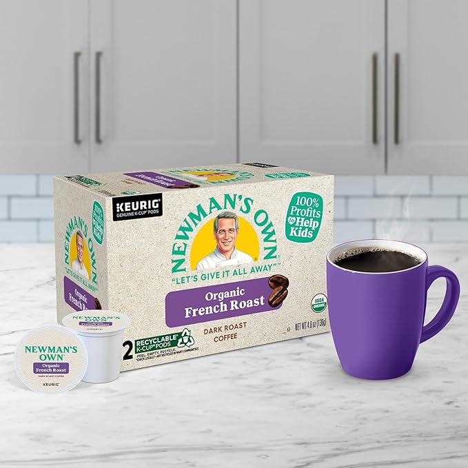 Newman's Own Organics French Roast Keurig Single-Serve K-Cup Pods Dark Roast Coffee 72 Count