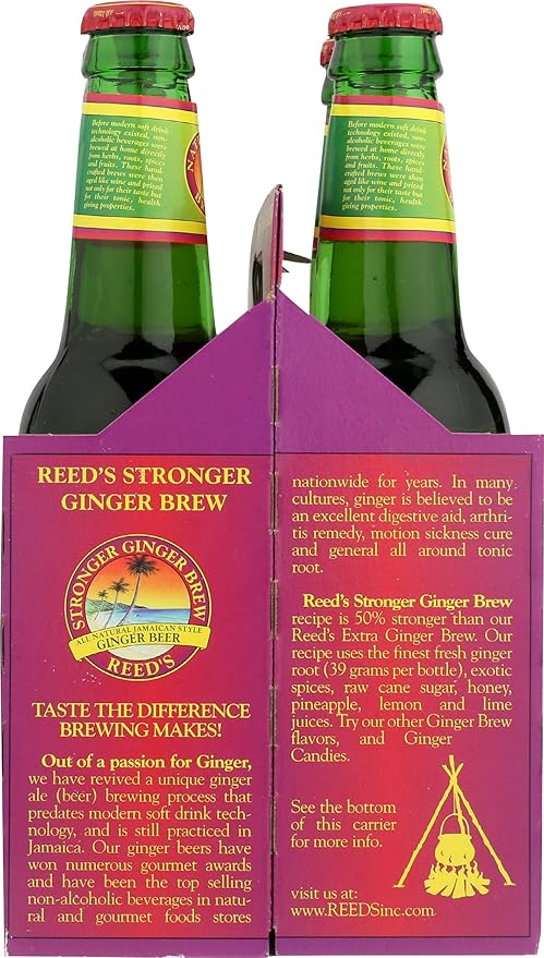 Reeds Ginger Brew Ginger Beer 12 Ounce 4 Pack