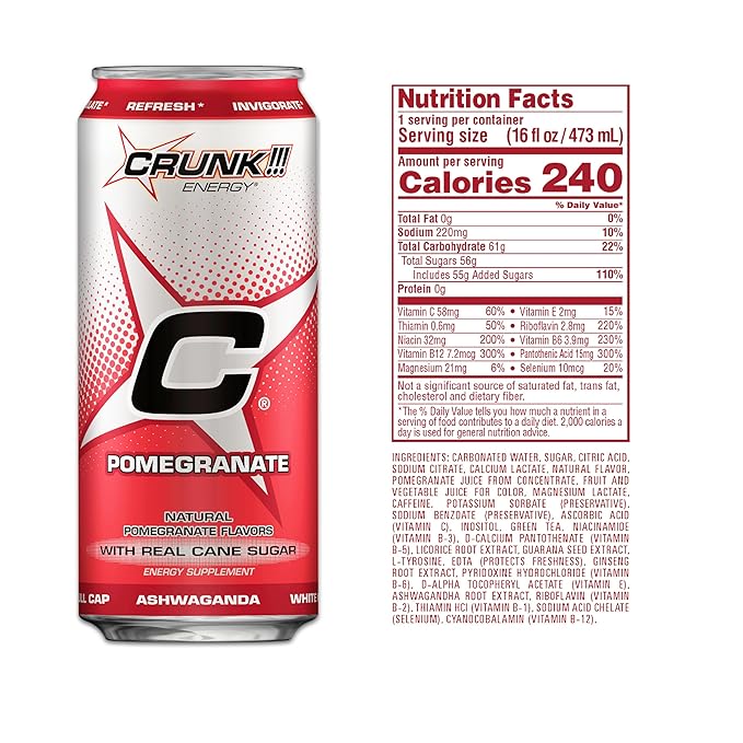 CRUNK!!! Energy Pomegranate 16oz 12pack