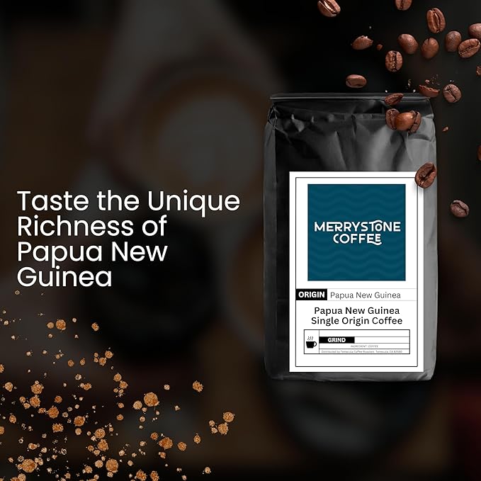 Merrystone Papua New Guinea Single Origin Roasted to Order Medium Roast 12 oz Espresso Grind