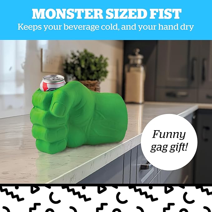 Foam Drink Kooler Soft Sided Beer Cooler Portable Party Beverage Holder for Soda Cans Funny Can Cooler - The Green Beast Giant Fist