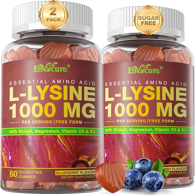 2 Pack Creatine Monohydrate Gummies + 2 Pack L-Lysine 1000mg Gummies