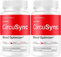 (2 Pack) Circusync Capsules - Official Circu Sync Advanced Blood Health Support Supplement Pills - Maximum Strength Natural Vitamins Formula for Overall Health &amp Wellness 120 Capsules for 2 Mont