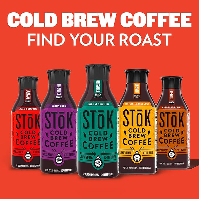 SToK Espresso Coffee Shots Black Unsweetened Dark Roast Coffee Ready to Drink Use for Lattes Americanos 13 ML Pods 264 Count
