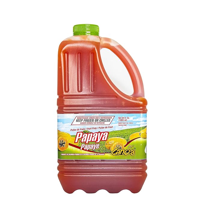 Canoa Fruit Pulp - Made With Real Fruit - 64 Fl Oz - Make Juices Cocktails Desserts and More - Choose From Many Flavors - Papaya