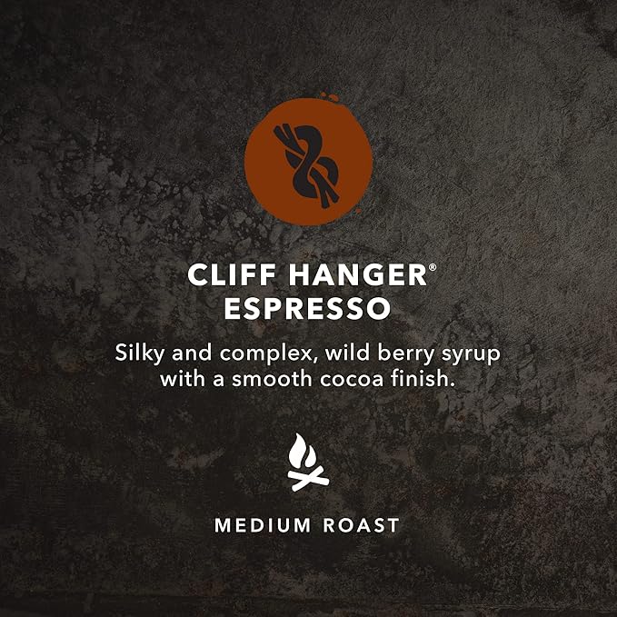 Kicking Horse Coffee Cliff Hanger Espresso Medium Roast Whole Bean 1 Kg (Pack of 6) - Certified Organic Fairtrade Kosher