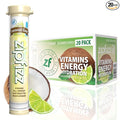 Zipfizz Daily Energy Drink Powder Coconut Lime 20 Pack | 3-in-1 Sustained Energy Rapid Hydration and Essential Vitamins | Sugar-Free | Electrolyte Powder | Contains Vitamin B-12 &amp Antioxidants