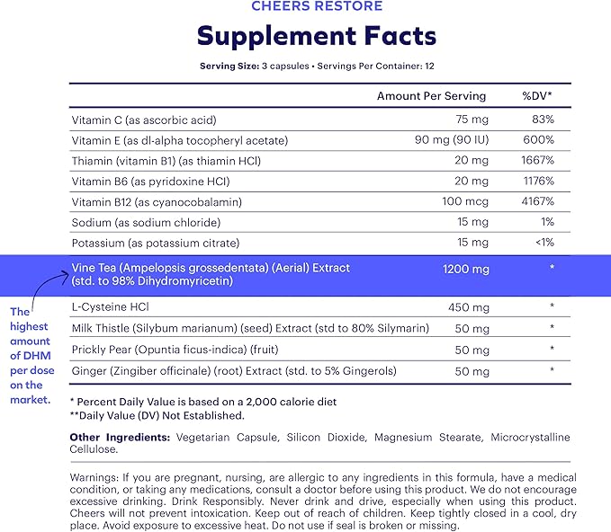 Cheers Super Combo | Restore + Protect + Hydrate | Feel Better After Drinking Support Your Liver &amp Rehydrate | DHM L-Cysteine Electrolytes | 12 Doses Restore &amp Hydrate 30 Doses Protect