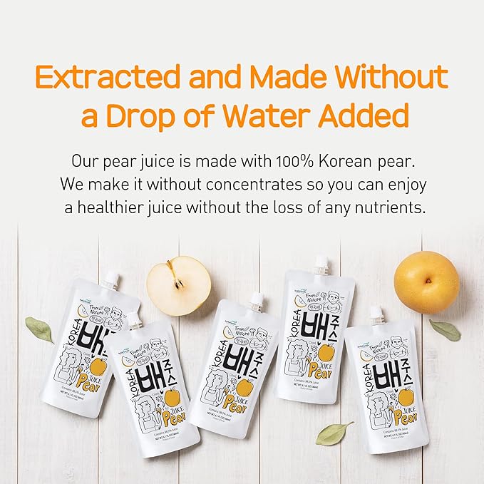Korean Pear Juice Boxes 48.7 Fl Oz (Pack of 8) – 배주스 – [Good for Hangover] Fresh Juice On-the-Go Drinks