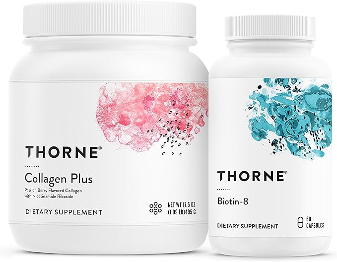 THORNE - Collagen Plus and Biotin 8 Bundle for Radiant Skin Hair and Nails - 30 Servings
