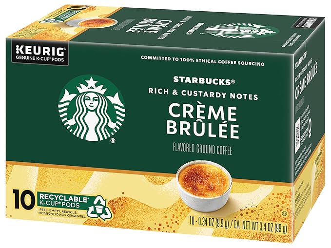Starbucks Crème Brulée Flavored Blonde Roast Single Cup Coffee for Keurig Brewers 10 Count - Pack of 2