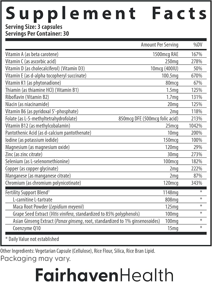 Fairhaven Health FertilAid for Men Fertility Supplements for Men Two Month Supply | Count Motility Support Pre-Conception for Him | Male Fertility Support Includes L-carnitine Zinc | 2 Bottles