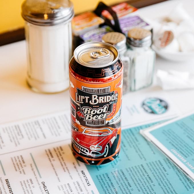 Lift Bridge Root Beer Real Cane Sugar Craft Soda Gluten-free Caffeine-free 12-Pack 16 oz cans