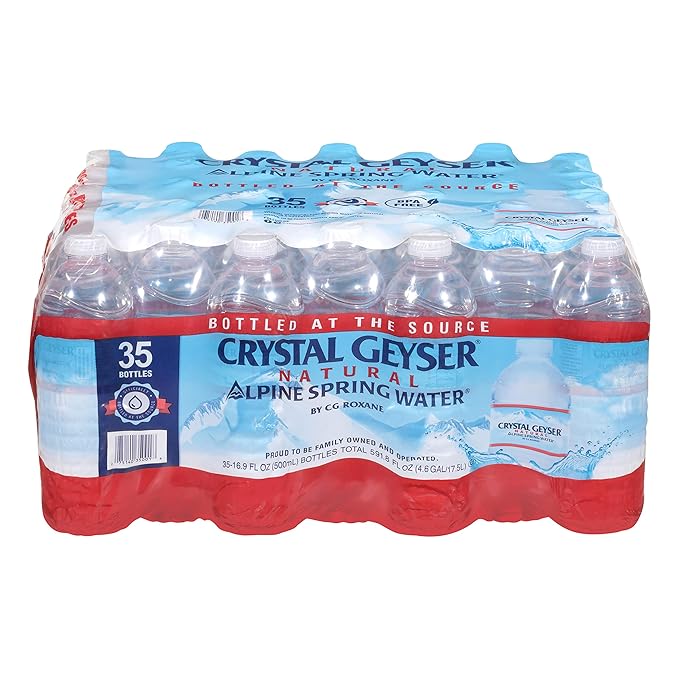 CRYSTAL GEYSER SINCE 1977 Alpine 100% Natural Spring Water 16.9oz Bottles 35 Bottles Per Case Pallet of 54 Cases