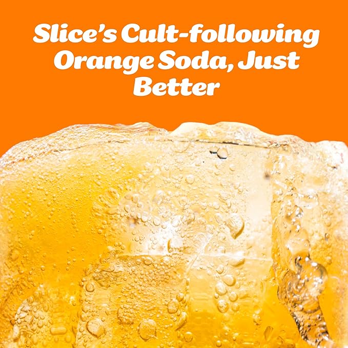 Slice Healthy Soda Orange Prebiotic &amp Probiotic Soda Pop 5g Fiber 40 calories 12 fl oz 12 Pack