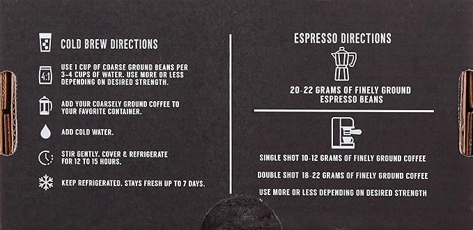 Espresso Coffee Box Set - Ground 3 Bag Gift or Sample Set 24oz and Cold Brew Coffee Box Set - 6 Filter Bags Included - Ground 1.5 lbs