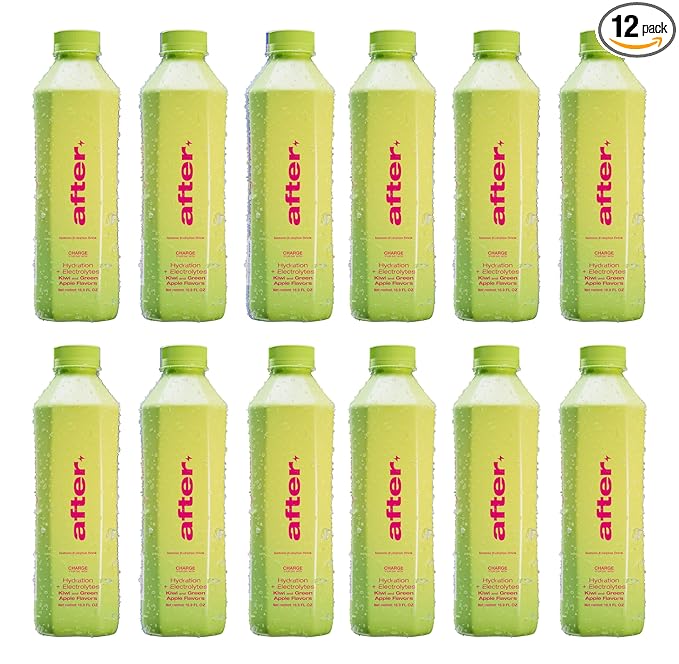 AFTER Electrolyte Drink Kiwi &amp Green Apple Flavor Electrolytes Hydration Drink 12 Pack 16.9 fl oz Bottles