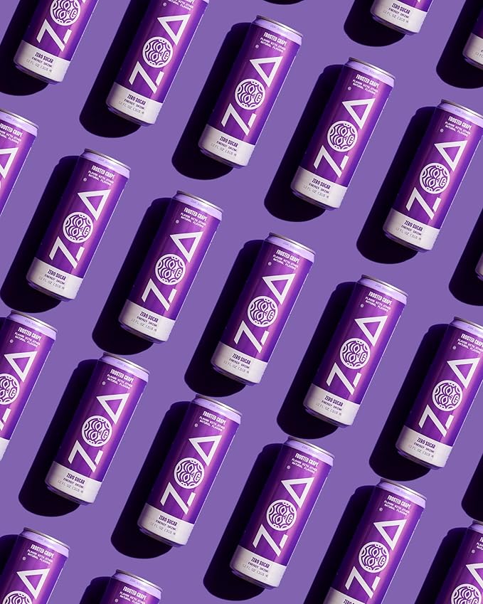 ZOA Zero Sugar Energy Drink Variety Pack 18 12 oz cans White Peach Tropical Punch Frosted Grape