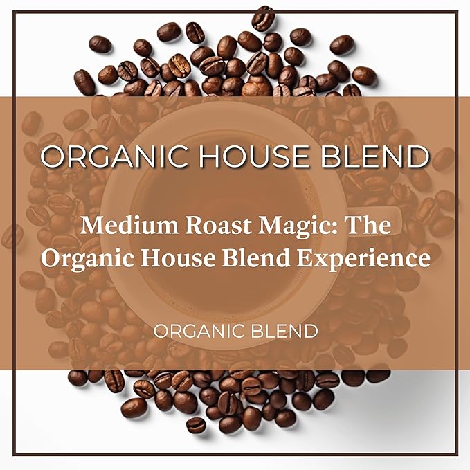 San Diego Coffee Organic House Blend Medium Roast Whole Bean Coffee 16-Ounce Bags (Pack of 2) Café en grano tostado
