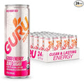 GURU ZERO SUGAR Wild Ruby Red Organic Energy Drinks Clean Energy Drink with Plant Based Natural Caffeine from Green Tea Coconut Water Prebiotic Zero Added sugars Gluten Free and Vegan Pre Workou