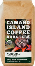 Camano Island Coffee Roasters Honduras Dark Roast Whole Bean 12oz Fresh Small Batch Roasted USDA Organic Fairly Traded Shade Grown Top 1% Arabica - Molasses Brown Sugar Cinnamon Flavor