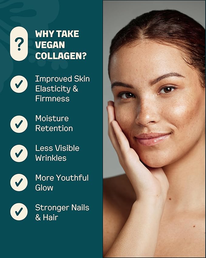 True Vegan Collagen - Antioxidant-Rich Supplement of Pure Organic Hibiscus Powder for Hair &amp Skin - Plant Based &amp Cruelty Free with Biotin &amp B5-2 oz 30 Servings per Bottle