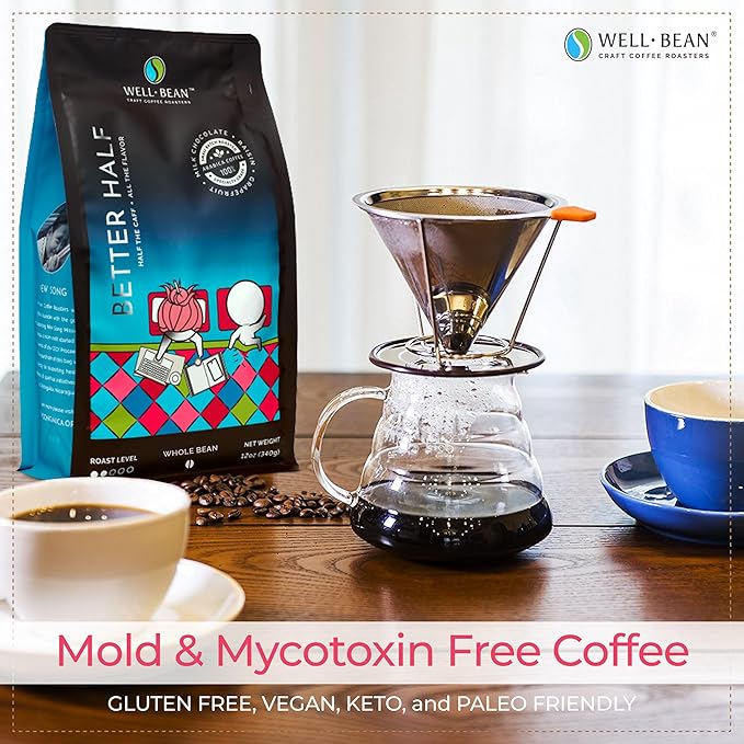 Better Half Whole Bean HALF CAFF Light Roast Swiss-Water-Processed 2 lb bag